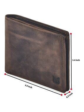 Bifold Wallet RFID Blocking Slim Front Pocket - Thin & Stylish with ID Window